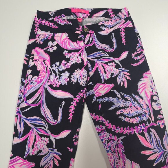 Lilly Pulitzer Kelly Skinny Ankle Pants in Onyx Wild Within Size 00 - Picture 6 of 8